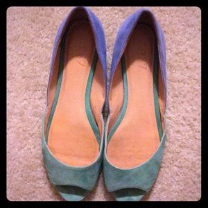 Madewell peep toe flats
